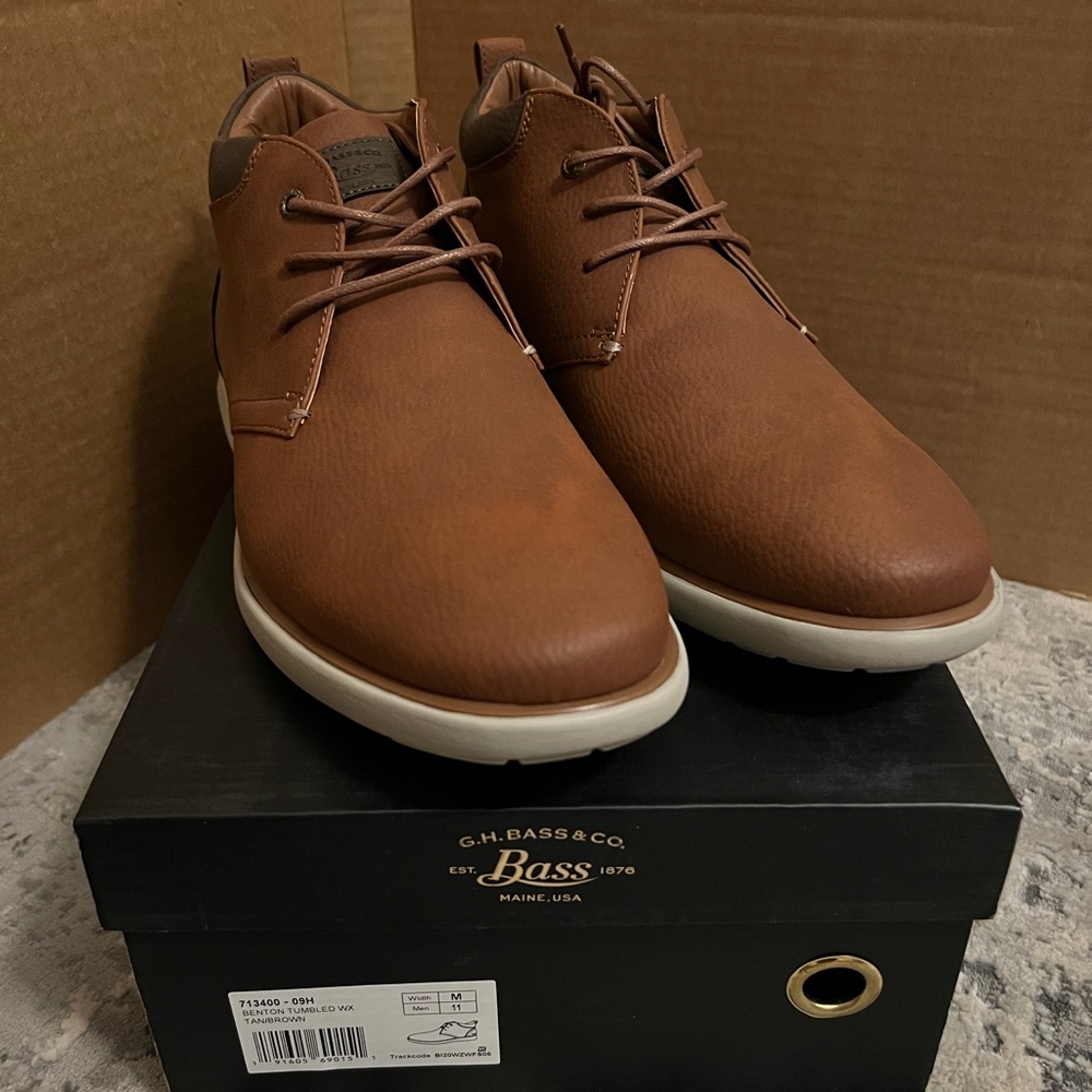 New! G.H. Bass & Co. Men's Benton Tumbled WX Casual Sneaker Boot Brown Size 11